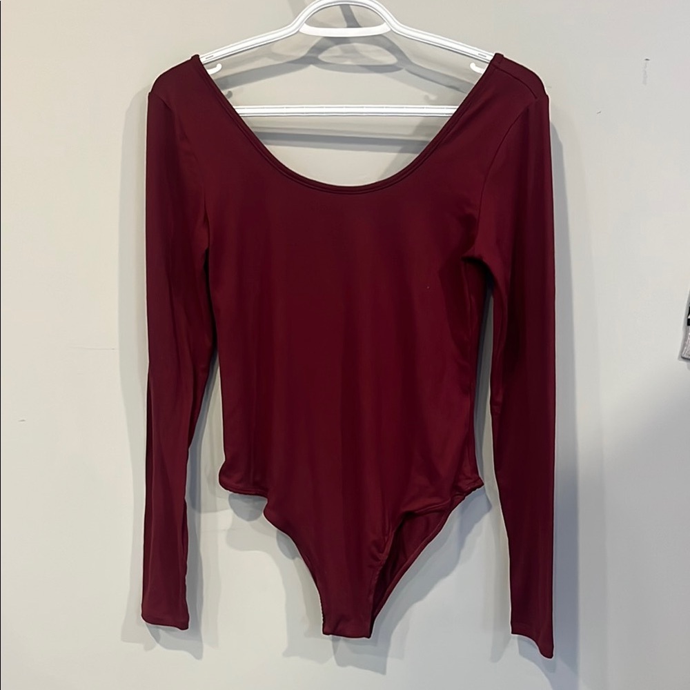 Burgundy Long Sleeve Bodysuit